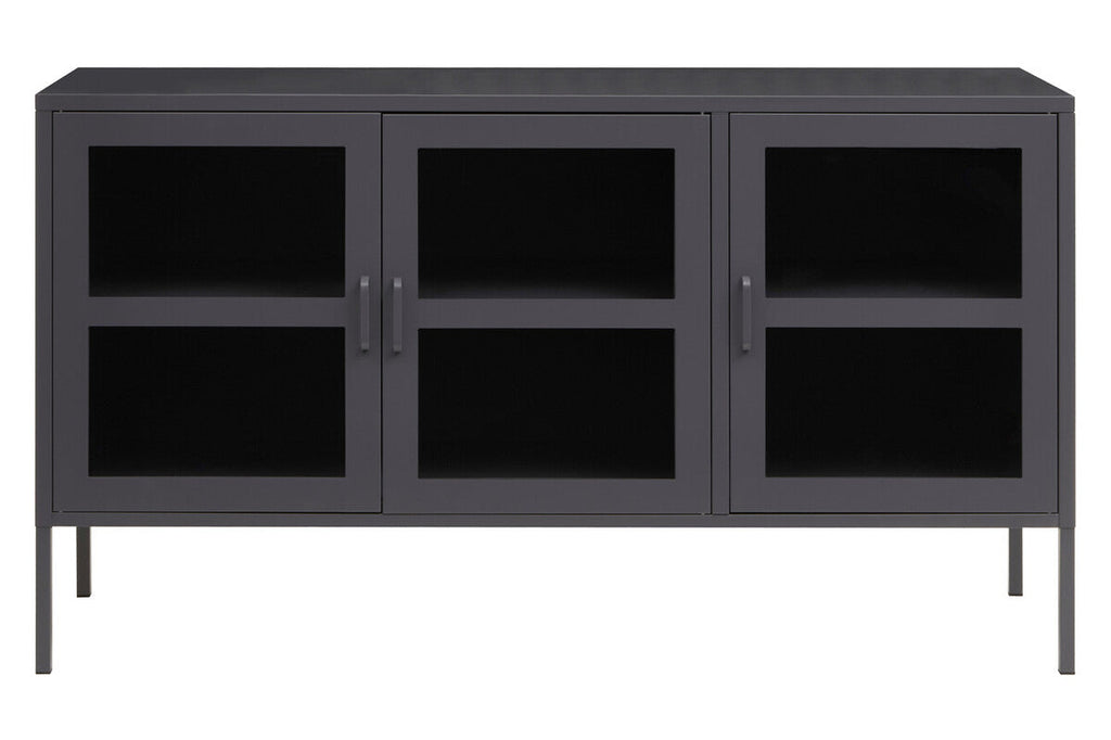 Acier Three Door Grey Metal Sideboard