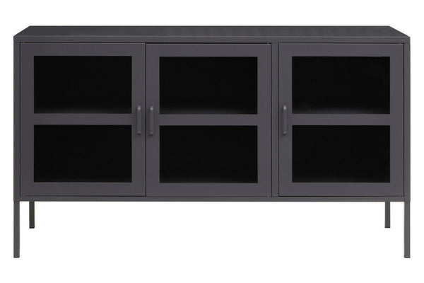 Acier Three Door Grey Metal Sideboard