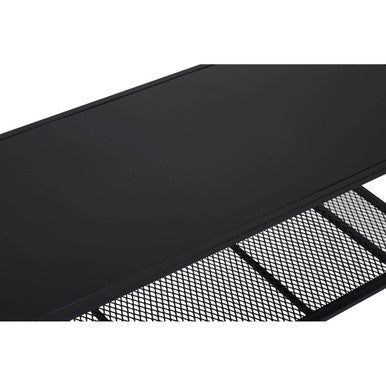 Acero Black Metal Coffee Table with Mesh Shelf