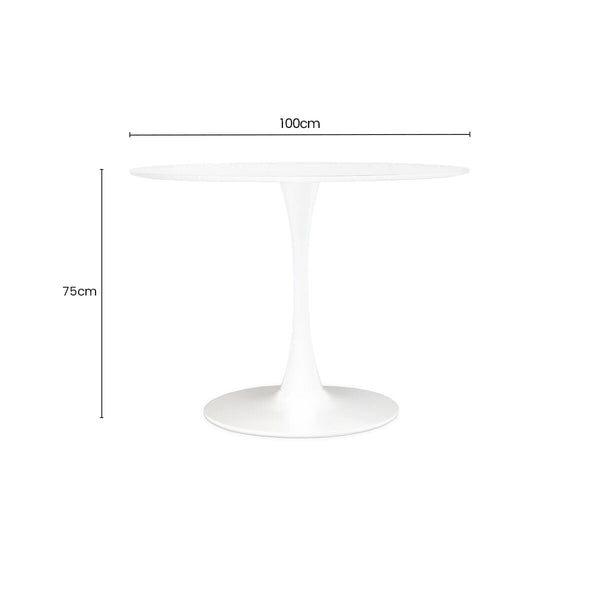 Laila White Small Round Dining Table