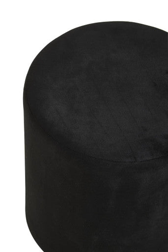 Haley Black Velvet Pouffe