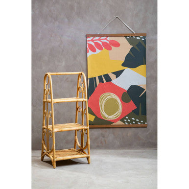 Mataram Three Tier Rattan Square Shelf Unit