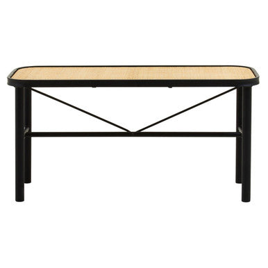 Depok Metal and Rattan Bench