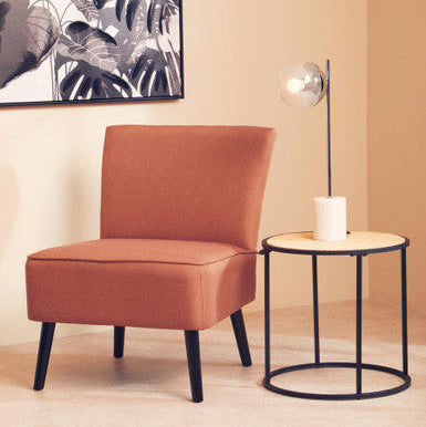 Depok Rattan And Metal Round Side Table