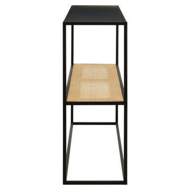 Depok 2 Tier Rattan And Metal Console Table