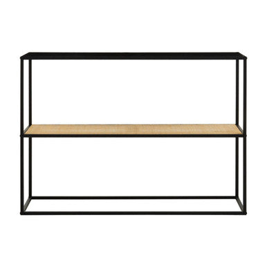 Depok 2 Tier Rattan And Metal Console Table