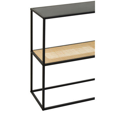 Depok 2 Tier Rattan And Metal Console Table
