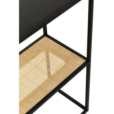 Depok 2 Tier Rattan And Metal Console Table