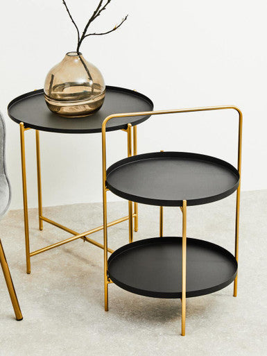 Trosa Black Top Side Table