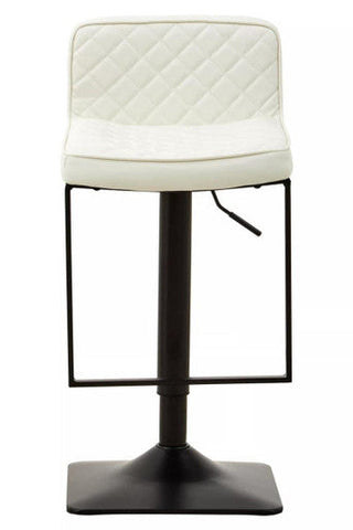 White Leather Effect and Black Base Bar Chair | Baina