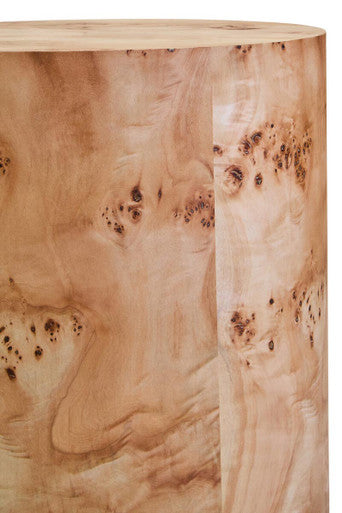 Mota Burl Wood Design Round Side Table