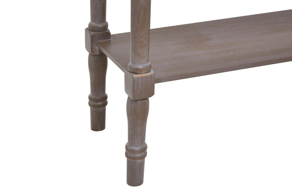 Heritage Natural Wash Wooden Console Table with Lower Shelf