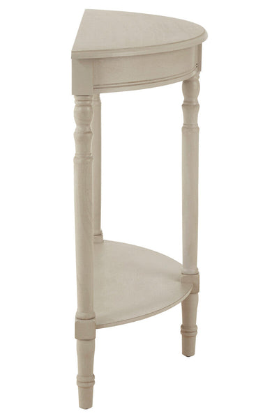 Heritage Grey Putty Wooden Half Moon Console Table