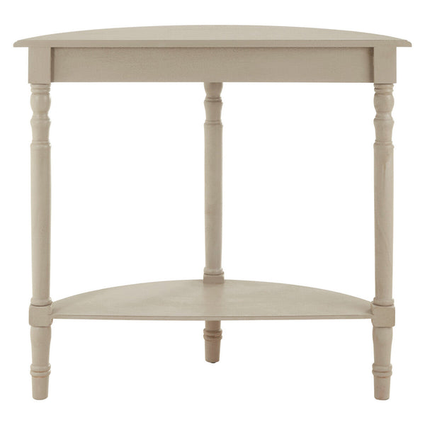 Heritage Grey Putty Wooden Half Moon Console Table