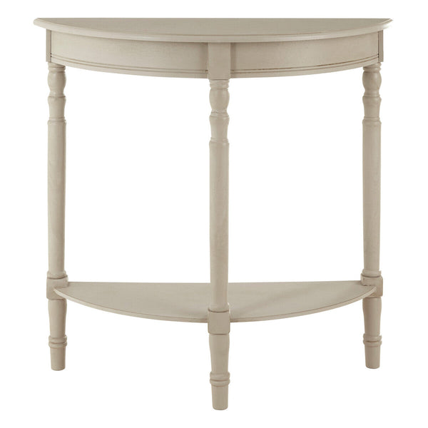 Heritage Grey Putty Wooden Half Moon Console Table