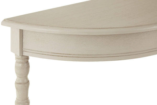 Heritage Grey Putty Wooden Half Moon Console Table