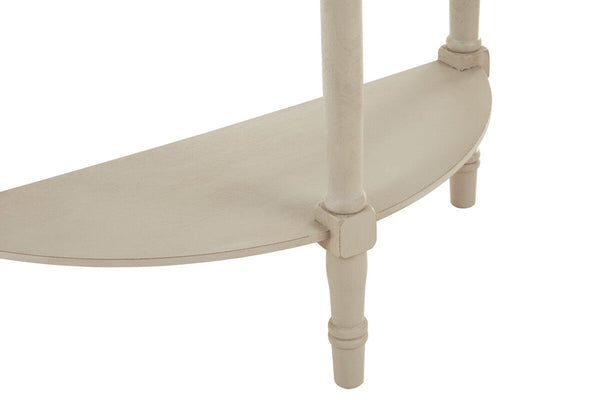 Heritage Grey Putty Wooden Half Moon Console Table