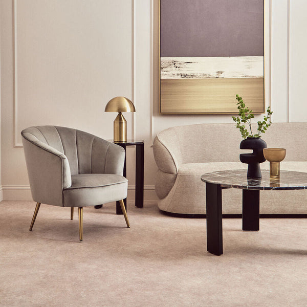 Yolanda Grey Velvet Chair