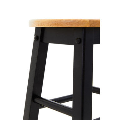 Chester Black and Natural Wood Kitchen or Bar Stool