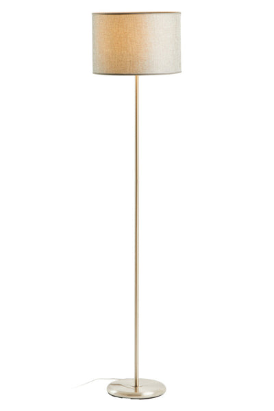 Chrome Floor Lamp with Cream Shade | Forma