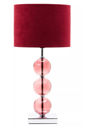 Mistro Burgundy Suede Effect Shade Table Lamp