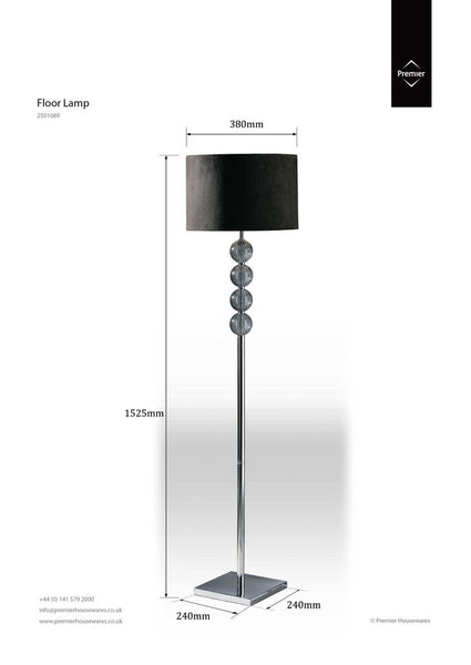 Black Suede Effect Shade Floor Lamp | Mistro