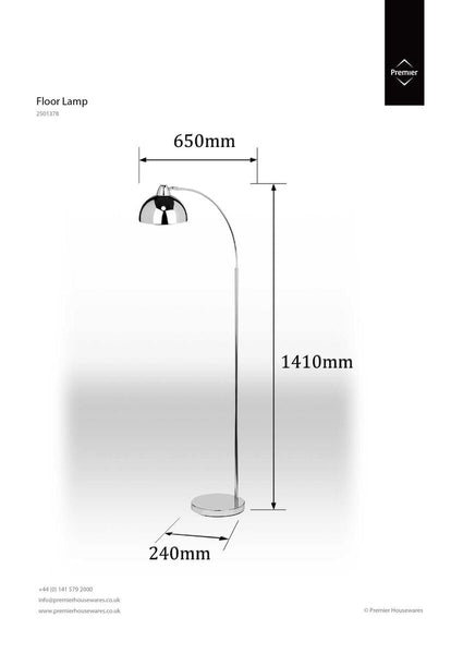 Chrome Metal Floor Lamp | Calle