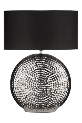 Evette Small Hammered Chrome Finish Table Lamp