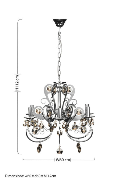 6 Arm Crystal Chandelier | Dana