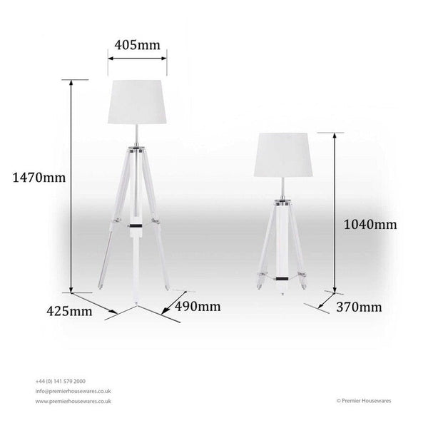 White Tripod Base Floor Lamp | Jasper