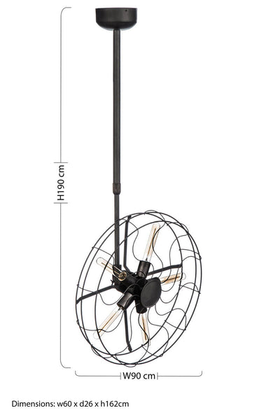 Vintage Fan Design Ceiling Light | Trissoni
