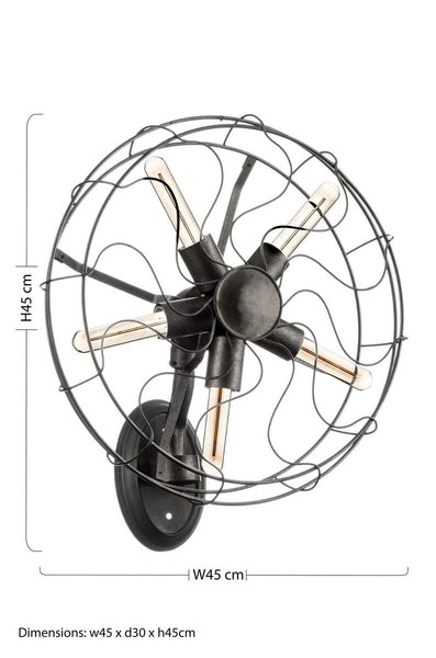 Vintage Fan Design Wall Light | Trissoni
