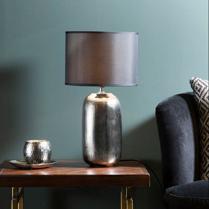 Chrome Finish Ceramic Base Table Lamp | Regents Park
