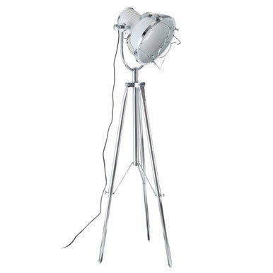 Industrial Revolution Tripod White Floor Lamp
