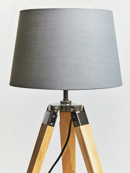 Tripod Table Lamp with Light Wood Base | Hadson