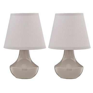 Globo Grey Ceramic Table Lamps - Set of 2