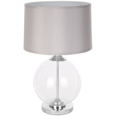 Edna Small Silver Silk Shade Table Lamp