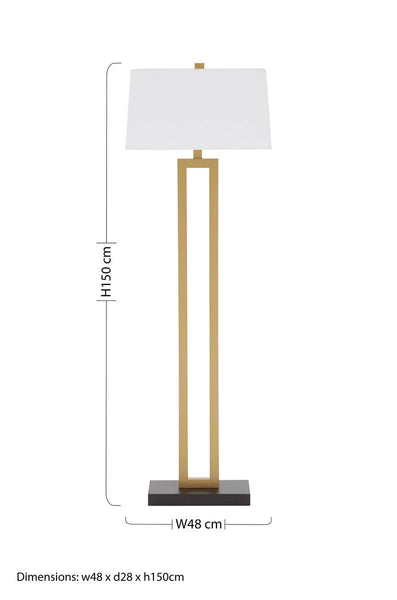 White Fabric Floor Lamp | Leora