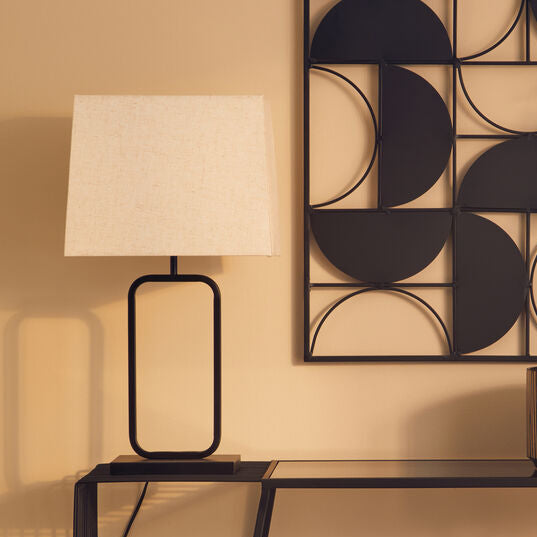 Natural and Black Table Lamp | Lucas