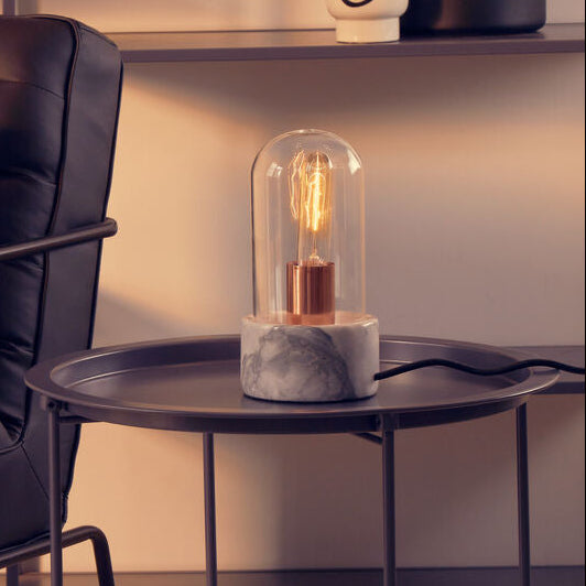 Bell Lamp with Grey Marble Base | Lamonte