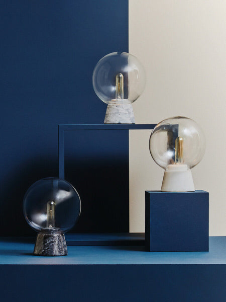 Lamonte Globe Lamp with Black Marble Base