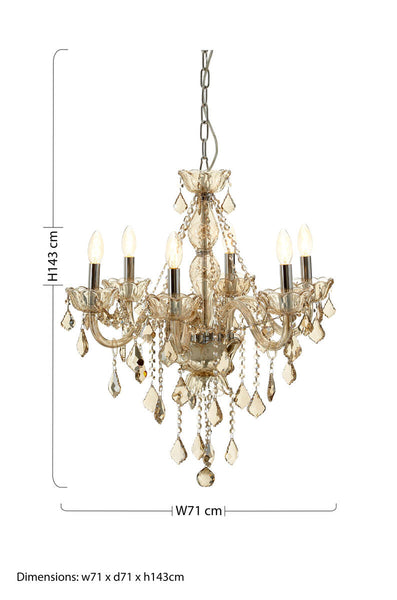 8 Bulb Champagne Glass Chandelier | Morano