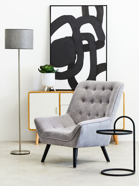 Grey Waffle Effect Shade Floor Lamp | Forma