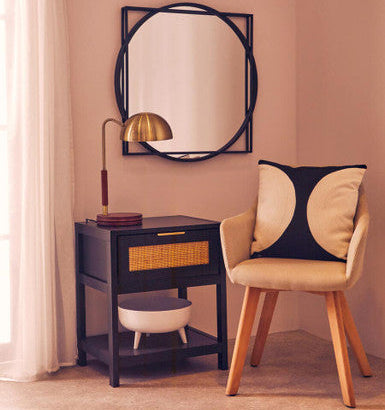 Antique Brass Finish Task Lamp with Wood Base | Sydnee