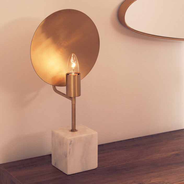 Table Lamp with White Marble Base | Saramis