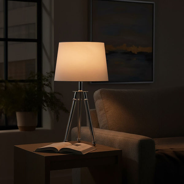 Chrome Finish Tripod Table Lamp | Halia