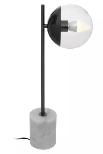 Black Finish Metal Table Lamp with Marble Base | Revive