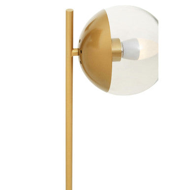 Gold Finish Metal Table Lamp with White Marble Base | Revive