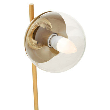 Gold Finish Metal Table Lamp with White Marble Base | Revive