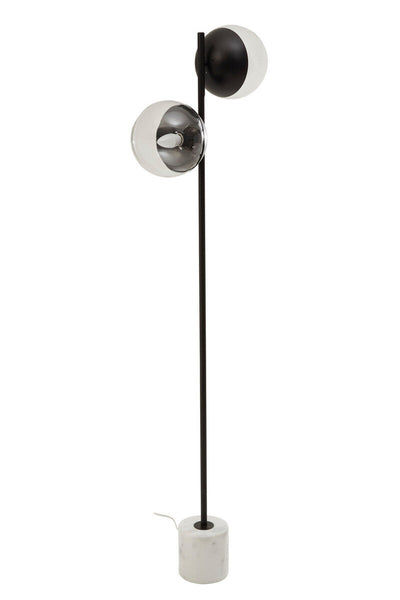 Two Light Black Floor Lamp with Marble Base | Revive